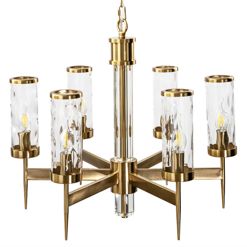 Люстра Brass Wheel Small в Американском стиле Латунь Прозрачный Люстра Brass Wheel Small в Американском стиле Латунь Прозрачный в Брянске | Loft Concept