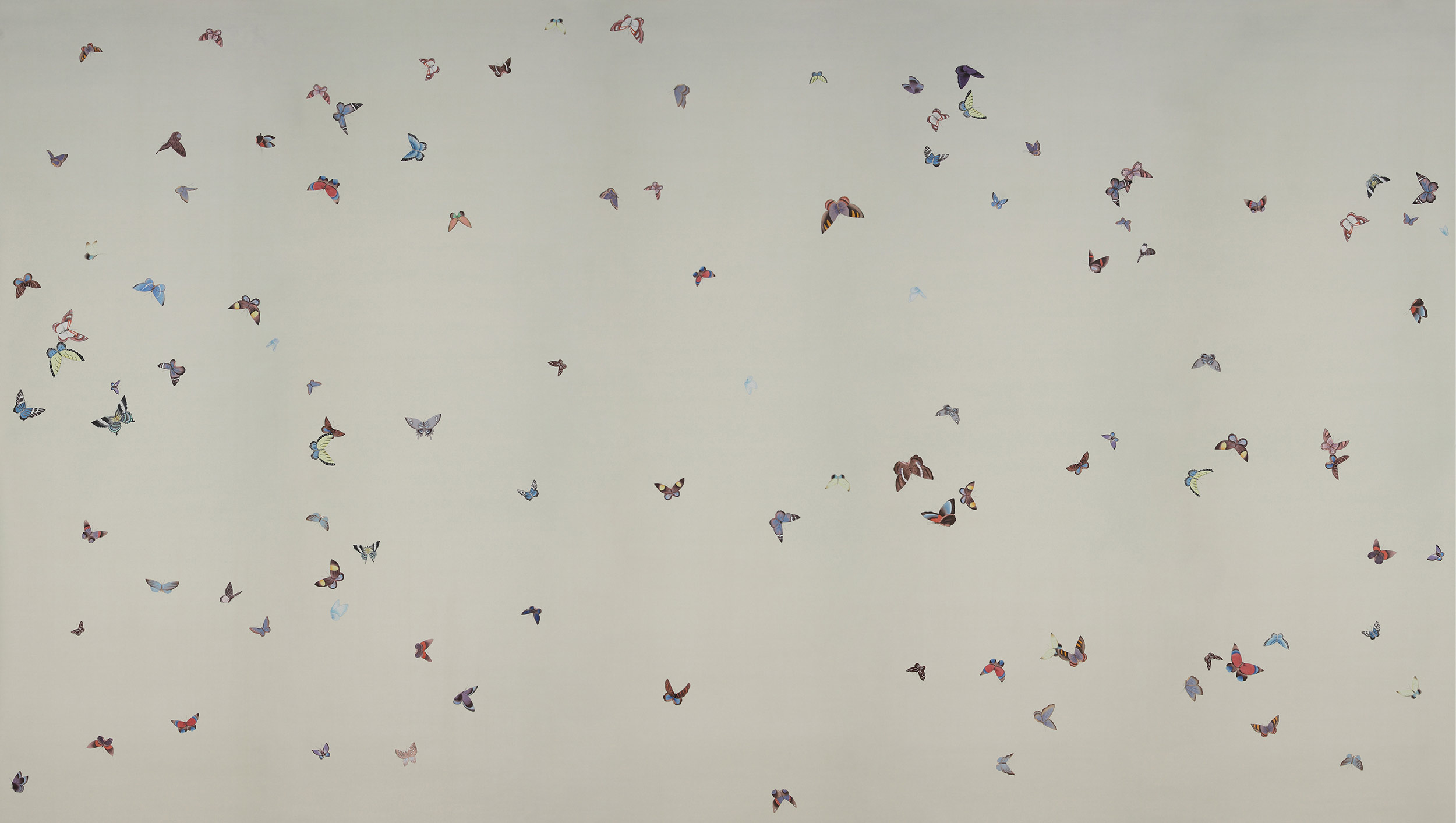 Обои ручная роспись Butterflies Icarus on Rose Shadow metallic silk Обои ручная роспись Butterflies Icarus on Rose Shadow metallic silk - постер Loft-Concept в Брянске