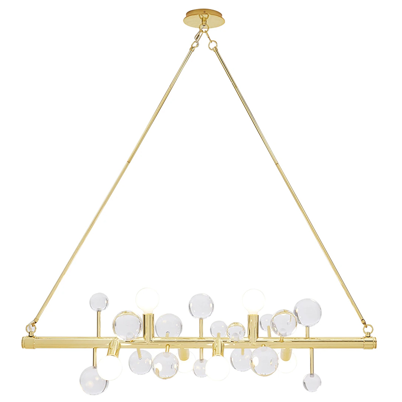 Люстра Jonathan Adler SIX-LIGHT LINEAR CHANDELIER Clear Золотой Прозрачное Стекло Белый Люстра Jonathan Adler SIX-LIGHT LINEAR CHANDELIER Clear Золотой Прозрачное Стекло Белый в Брянске | Loft Concept