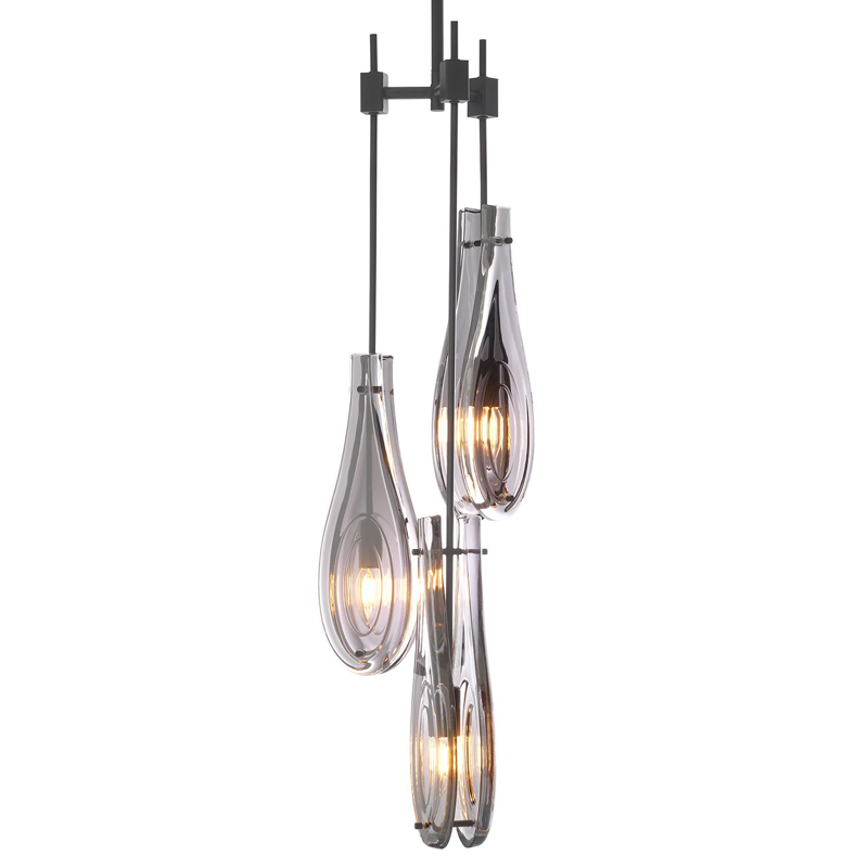 Люстра Eichholtz Chandelier Bellano S Bronze Темная бронза Стекло Смок Люстра Eichholtz Chandelier Bellano S Bronze Темная бронза Стекло Смок в Брянске | Loft Concept