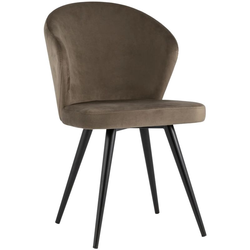 Стул Коричневый Бархат Volante Chair Коричневый Черный Стул Коричневый Бархат Volante Chair Коричневый Черный в Брянске | Loft Concept