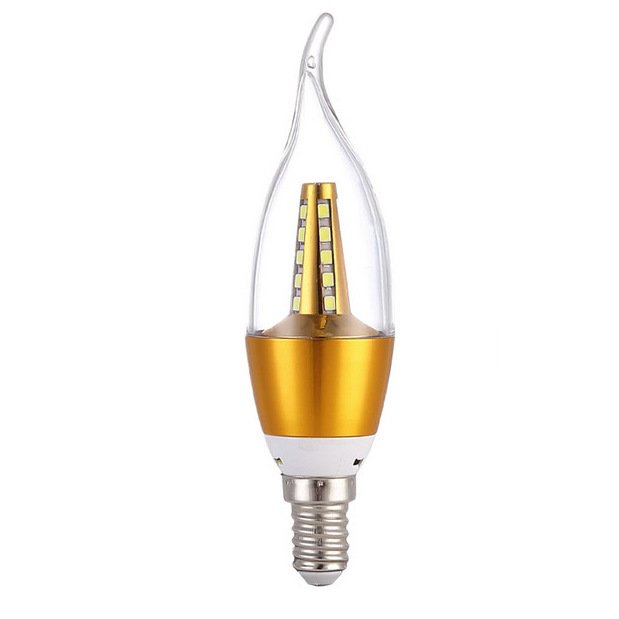 Прозрачная лампочка свеча LED E14 с позолотой Глянцевое золото в Брянске | Loft Concept 