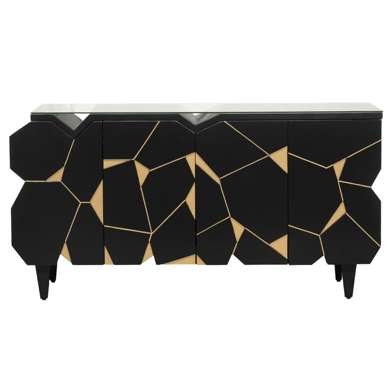 Комод геометрический декор Mosaik Chest of drawers Черный Черный Золотой Комод геометрический декор Mosaik Chest of drawers Черный Черный Золотой в Брянске | Loft Concept