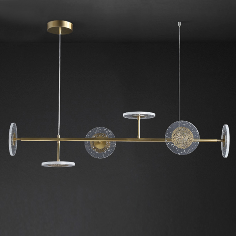 Люстра Discs Flowers Chandelier Латунь Прозрачный Люстра Discs Flowers Chandelier Латунь Прозрачный в Брянске | Loft Concept