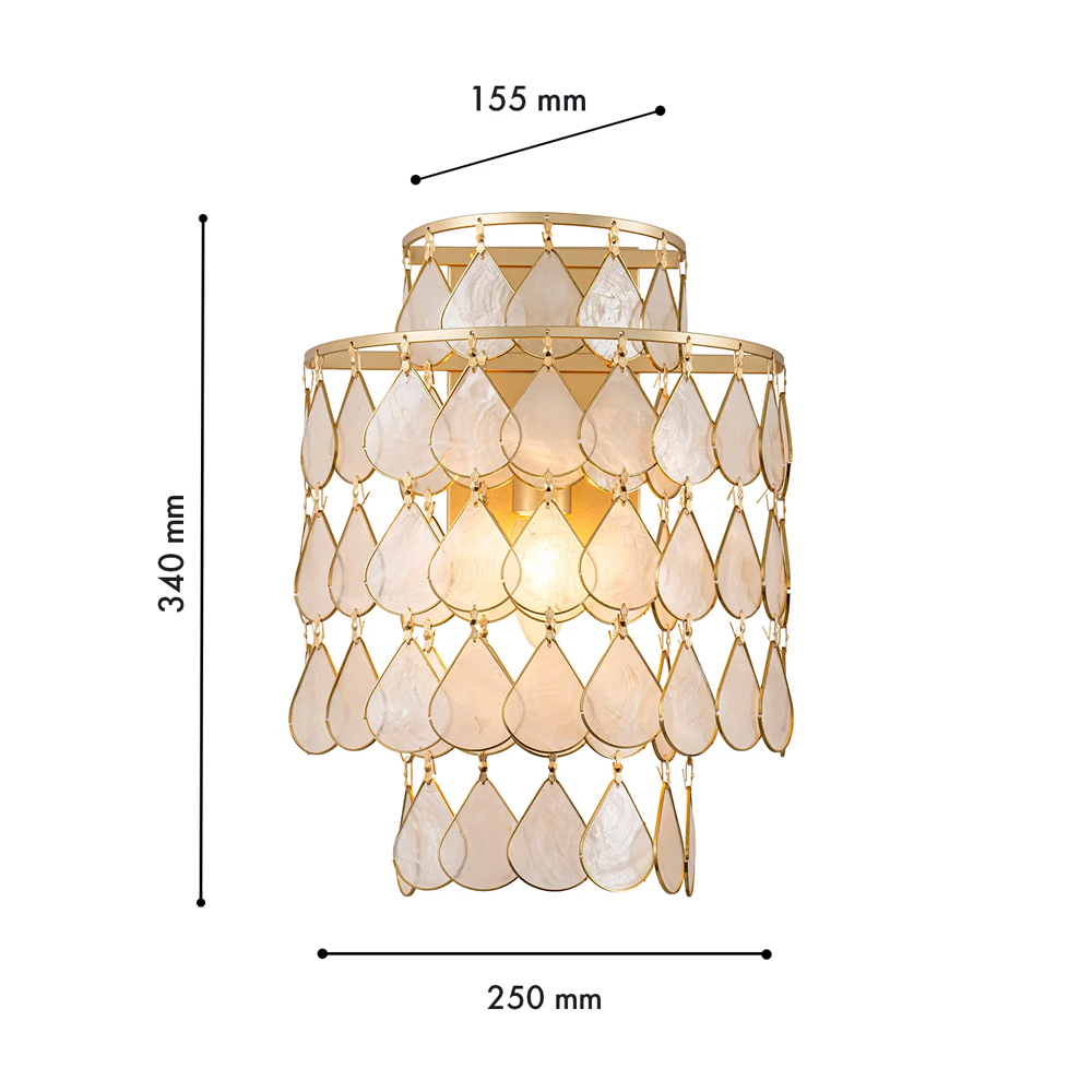 Бра с декором из натуральной морской ракушки Iridescent Light в Брянске