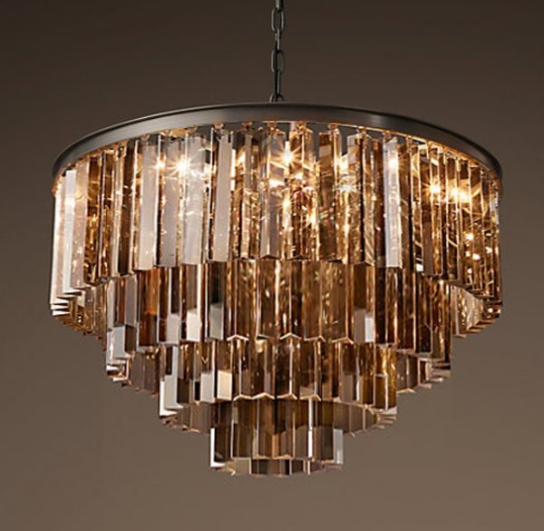Люстра RH 1920s Odeon Smoke Glass Fringe Chandelier -60 Черный Люстра RH 1920s Odeon Smoke Glass Fringe Chandelier -60 Черный в Брянске | Loft Concept