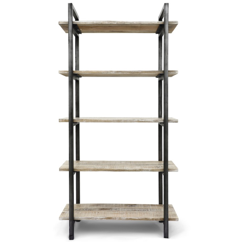 Стеллаж Takari Industrial light Wood Белый винтажная патина Черный Стеллаж Takari Industrial light Wood Белый винтажная патина Черный в Брянске | Loft Concept