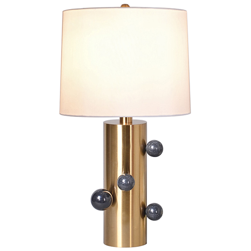 Настольная лампа с абажуром Cantrell Table Lamp Black Бежевый Золотой Черный Настольная лампа с абажуром Cantrell Table Lamp Black Бежевый Золотой Черный в Брянске | Loft Concept