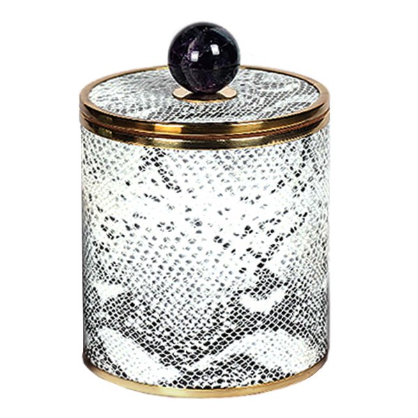 Шкатулка SNAKE CYLINDRE BOX Серый Шкатулка SNAKE CYLINDRE BOX Серый в Брянске | Loft Concept