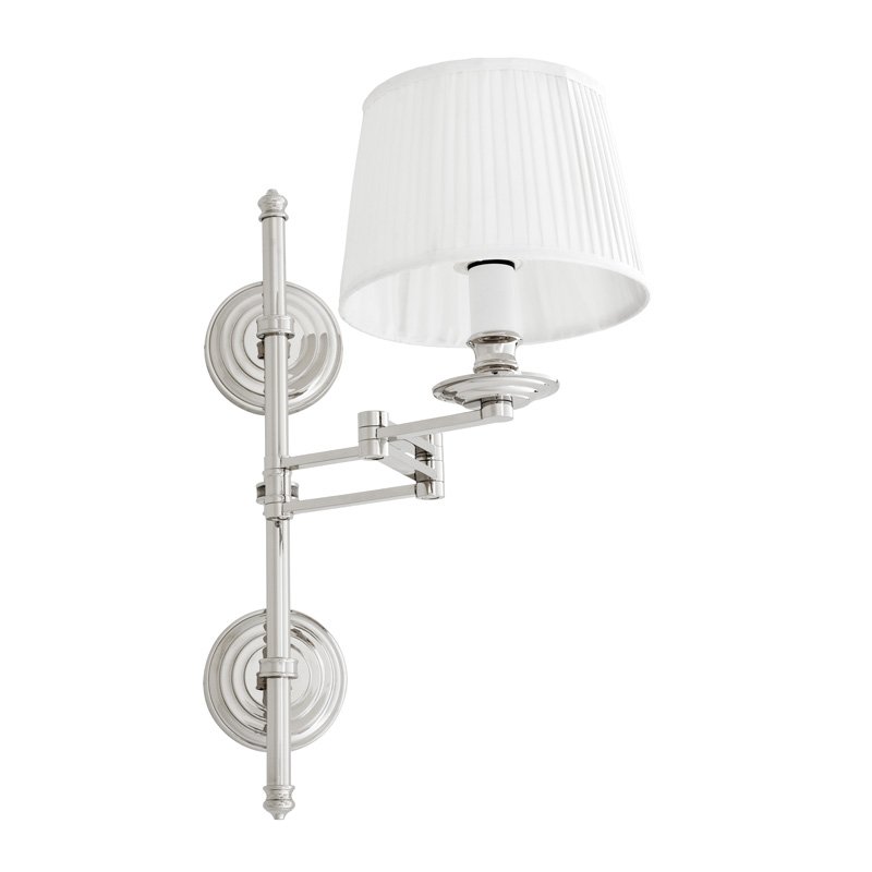 Бра Wall Lamp Favonius Nickel Никель Белый Бра Wall Lamp Favonius Nickel Никель Белый в Брянске | Loft Concept