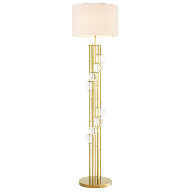 Торшер Eichholtz Floor Lamp Lorenzo Gold & white Глянцевое золото Белый Прозрачный Торшер Eichholtz Floor Lamp Lorenzo Gold & white Глянцевое золото Белый Прозрачный в Брянске | Loft Concept