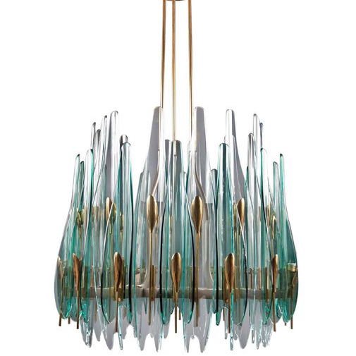 Люстра Max Ingrand Dahlia Chandelier Прозрачный зеленый Глянцевое золото Люстра Max Ingrand Dahlia Chandelier Прозрачный зеленый Глянцевое золото в Брянске | Loft Concept