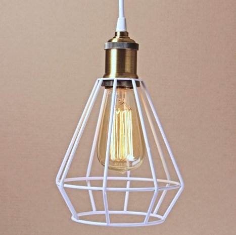 Подвесной светильник Wire Cage Pendant Punch White Белый Подвесной светильник Wire Cage Pendant Punch White Белый в Брянске | Loft Concept