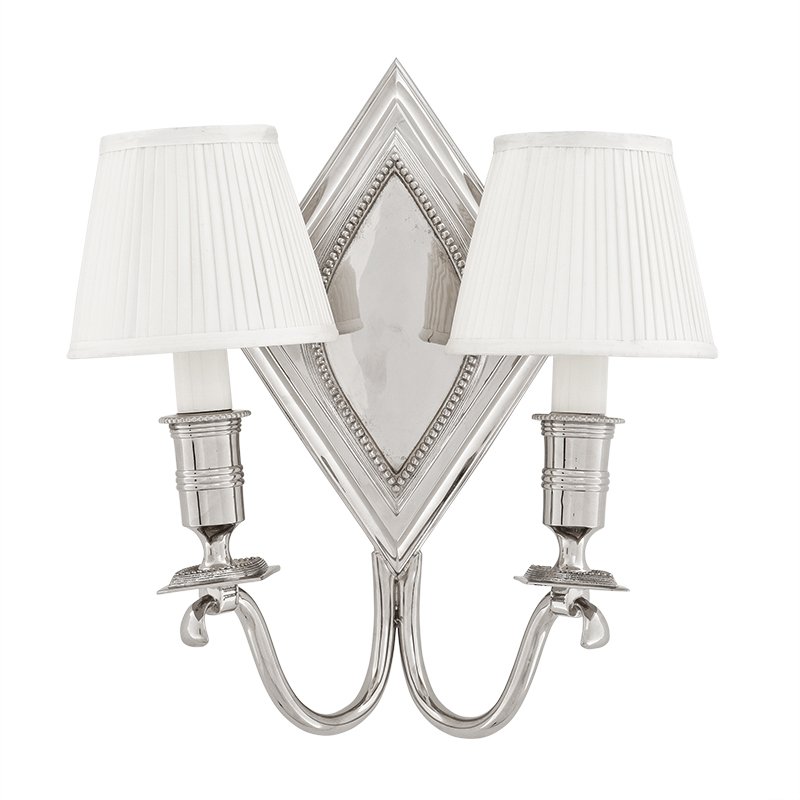 Бра Eichholtz Wall Lamp Diamond Double Никель Белый Бра Eichholtz Wall Lamp Diamond Double Никель Белый в Брянске | Loft Concept