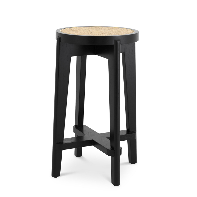 Полубарный стул Eichholtz Counter Stool Dareau black Бежевый Черный Полубарный стул Eichholtz Counter Stool Dareau black Бежевый Черный в Брянске | Loft Concept