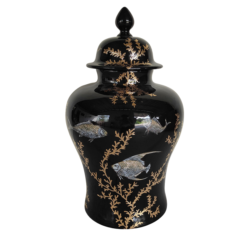 Ваза Vase Algae Fish Черный Золотой Ваза Vase Algae Fish Черный Золотой в Брянске | Loft Concept