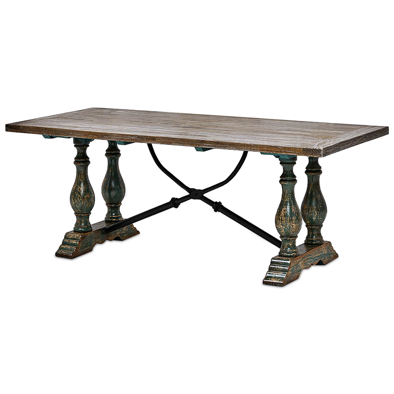 Обеденный стол Stenio Table Коричневый винтаж Черный Изумрудный Обеденный стол Stenio Table Коричневый винтаж Черный Изумрудный в Брянске | Loft Concept