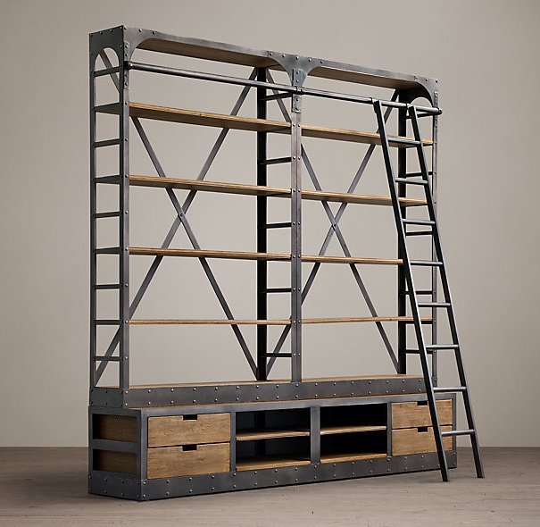 Стеллаж Industrial Iron Белый дуб Стеллаж Industrial Iron Белый дуб в Брянске | Loft Concept