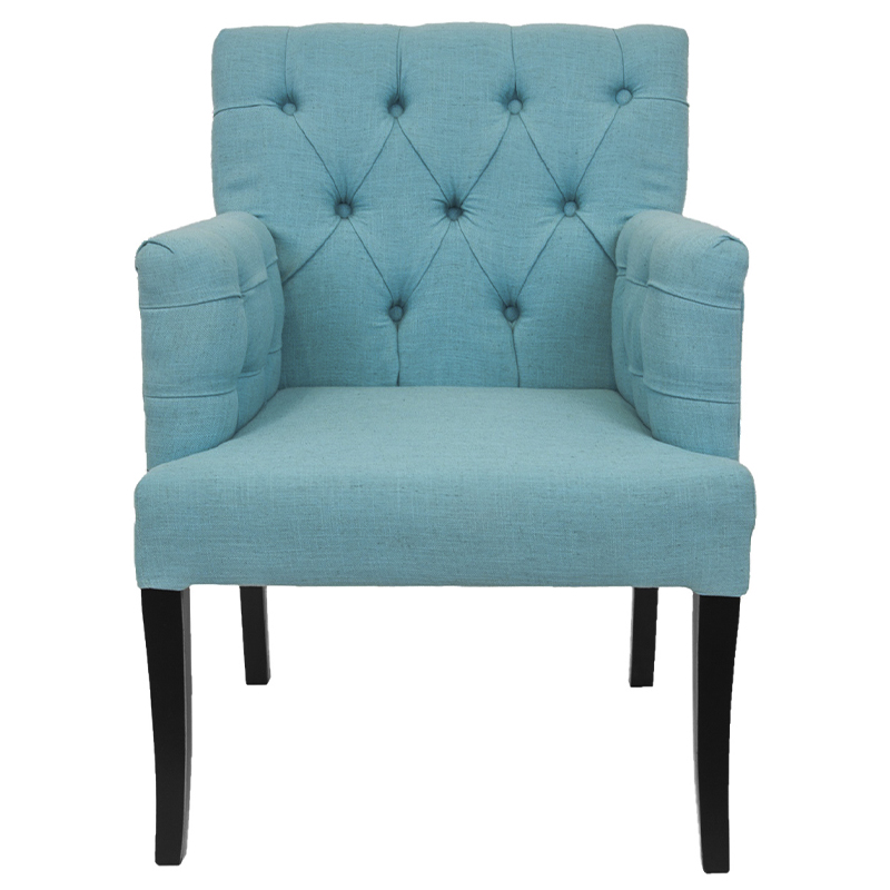 Кресло Addison Chic Armchair blue flax Бирюзовый Черный Кресло Addison Chic Armchair blue flax Бирюзовый Черный в Брянске | Loft Concept