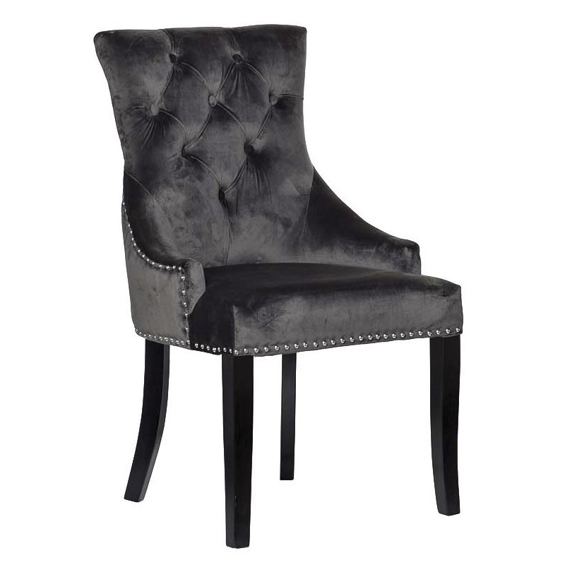 Стул Cozy Gray Chair Серый Хром Черный Стул Cozy Gray Chair Серый Хром Черный в Брянске | Loft Concept