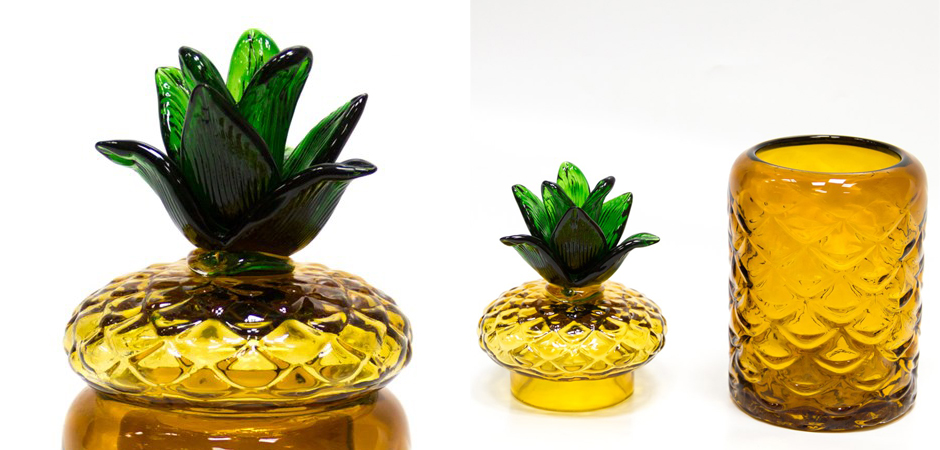 Ваза с крышкой Pineapple Transparent Amber M Ваза с крышкой Pineapple Transparent Amber M - Loft-Concept в Брянске