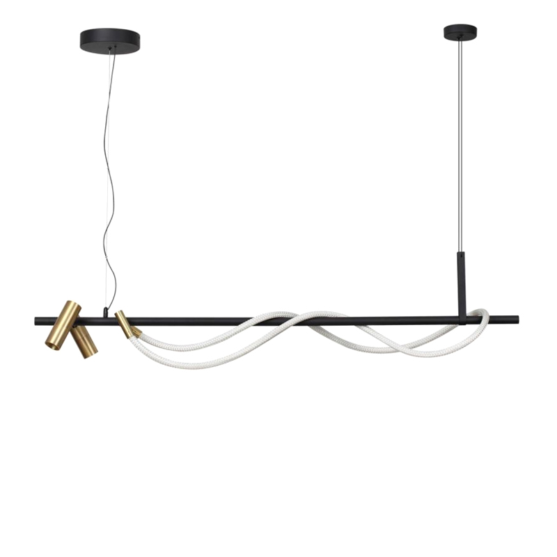 Подвесной Светильник LUKE LAMPCO TRACER LAMP Ширина 144 см Черный Белый Золотой в Брянске | Loft Concept 