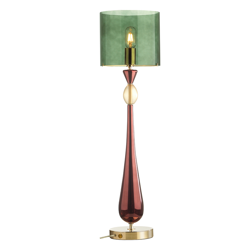 Настольная лампа Roser Green Burgundy Table Lamp Бургундский красный Золотой Зеленый Настольная лампа Roser Green Burgundy Table Lamp Бургундский красный Золотой Зеленый в Брянске | Loft Concept