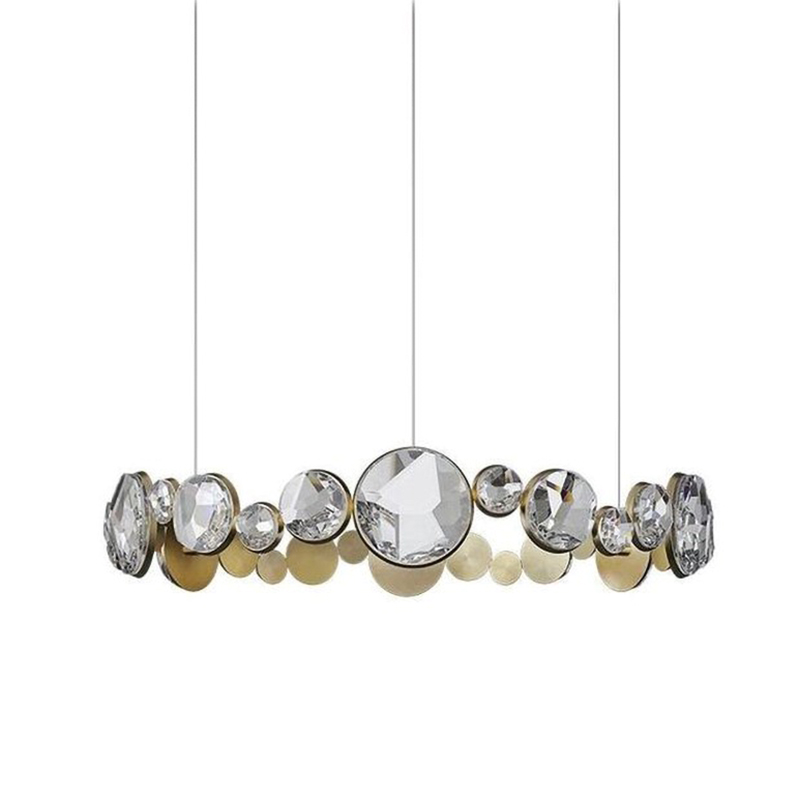 Люстра RING horizontal chandelier with crystals Прозрачный Латунь Люстра RING horizontal chandelier with crystals Прозрачный Латунь в Брянске | Loft Concept