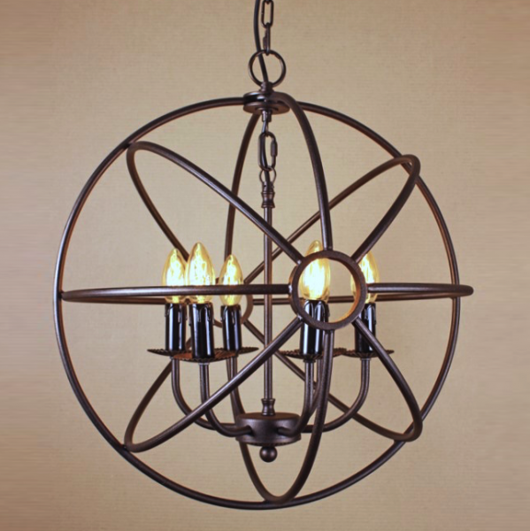 Люстра Orb Iron Farn Sphere Pendant Коричневый Люстра Orb Iron Farn Sphere Pendant Коричневый в Брянске | Loft Concept