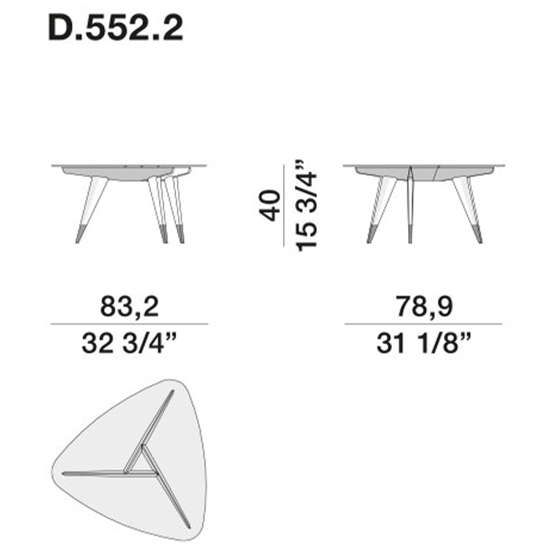 Дизайнерский кофейный стол со стеклянной столешницей Gio Ponti D.552.2 Coffee Table в Брянске
