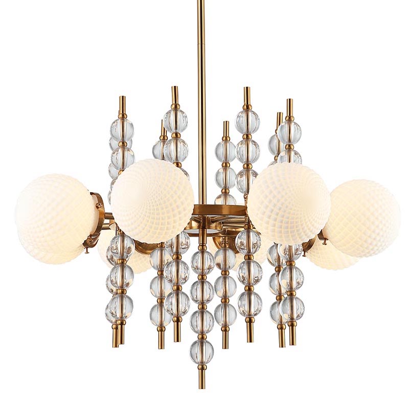 Люстра Addelyn Chandelier 8 lamp Белый Латунь Люстра Addelyn Chandelier 8 lamp Белый Латунь в Брянске | Loft Concept