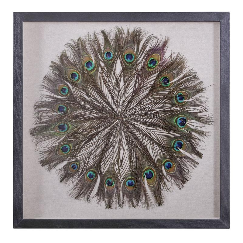 Панно Peacock Feather Circle Коричневый Черный Кремовый Панно Peacock Feather Circle Коричневый Черный Кремовый в Брянске | Loft Concept