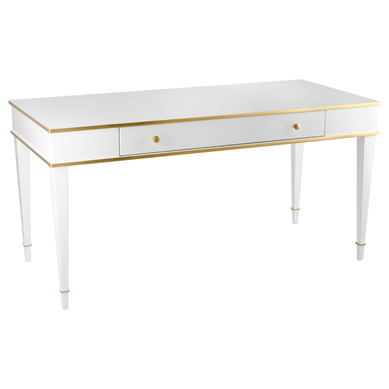 Письменный стол Kelly Desk Белый Белый Золотой в Брянске | Loft Concept 