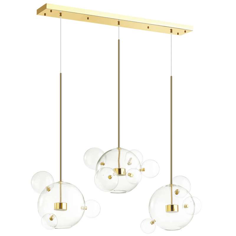 Люстра Transparent Bubble Chandelier Gold Line Глянцевое золото Прозрачный Люстра Transparent Bubble Chandelier Gold Line Глянцевое золото Прозрачный в Брянске | Loft Concept