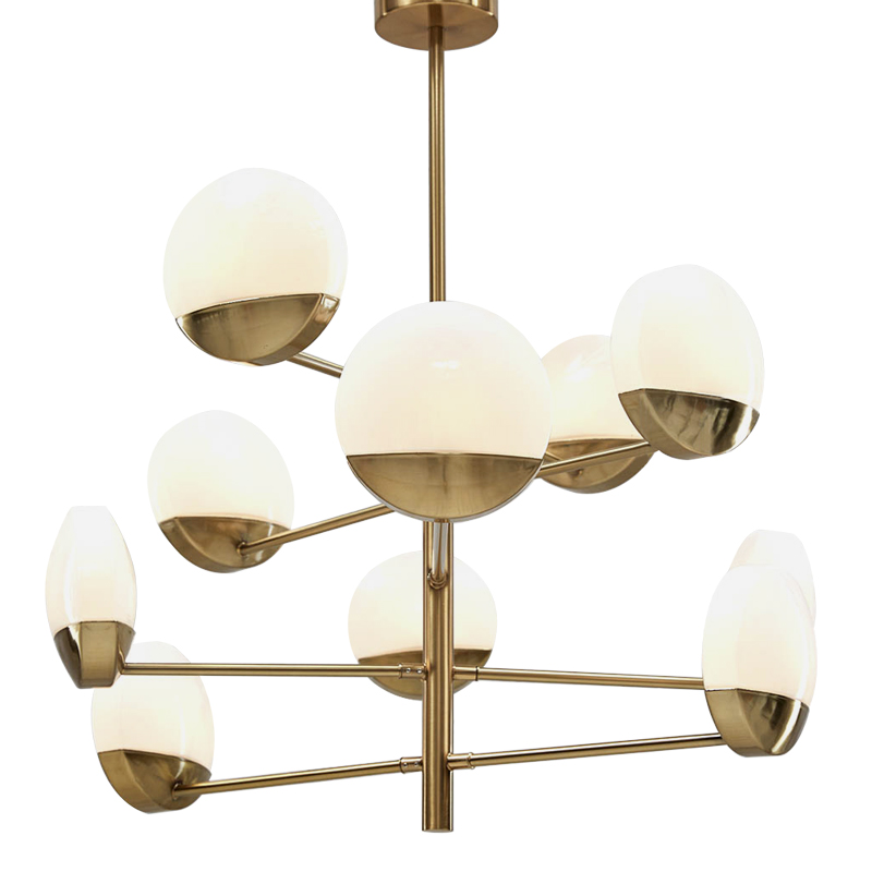 Люстра Perla Chandelier 10 Золотой Белое матовое стекло Люстра Perla Chandelier 10 Золотой Белое матовое стекло в Брянске | Loft Concept