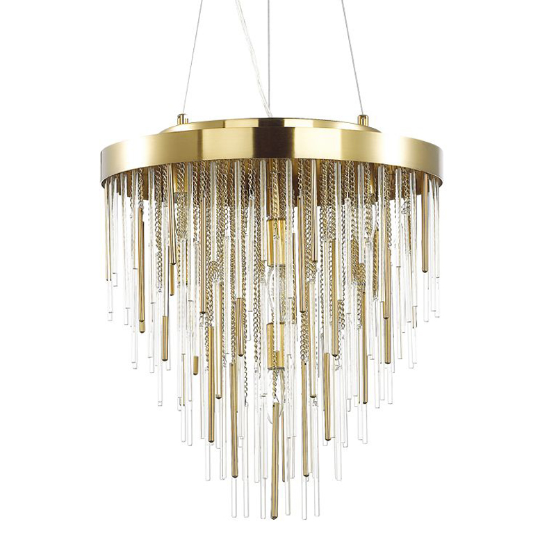 Люстра Luxury Gold & Glass Stripes Золотой Люстра Luxury Gold & Glass Stripes Золотой в Брянске | Loft Concept