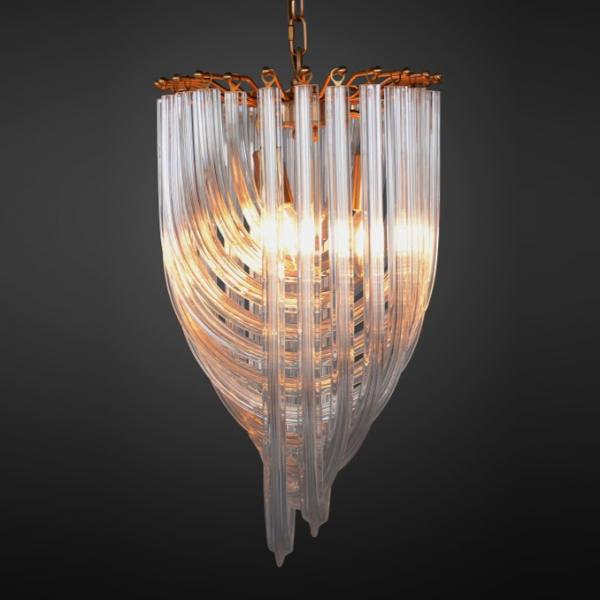 Люстра Retro Frozen Glass Chandelier 30 Champagne Люстра Retro Frozen Glass Chandelier 30 Champagne в Брянске | Loft Concept