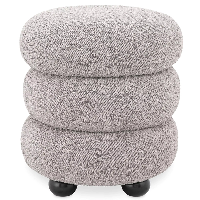 Пуф Eichholtz Stool Tulum Grey Светло-серый Черный Пуф Eichholtz Stool Tulum Grey Светло-серый Черный в Брянске | Loft Concept
