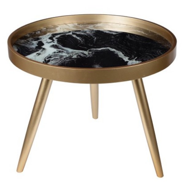 Coffee Table Salver Marble Золотой Черный Coffee Table Salver Marble Золотой Черный в Брянске | Loft Concept
