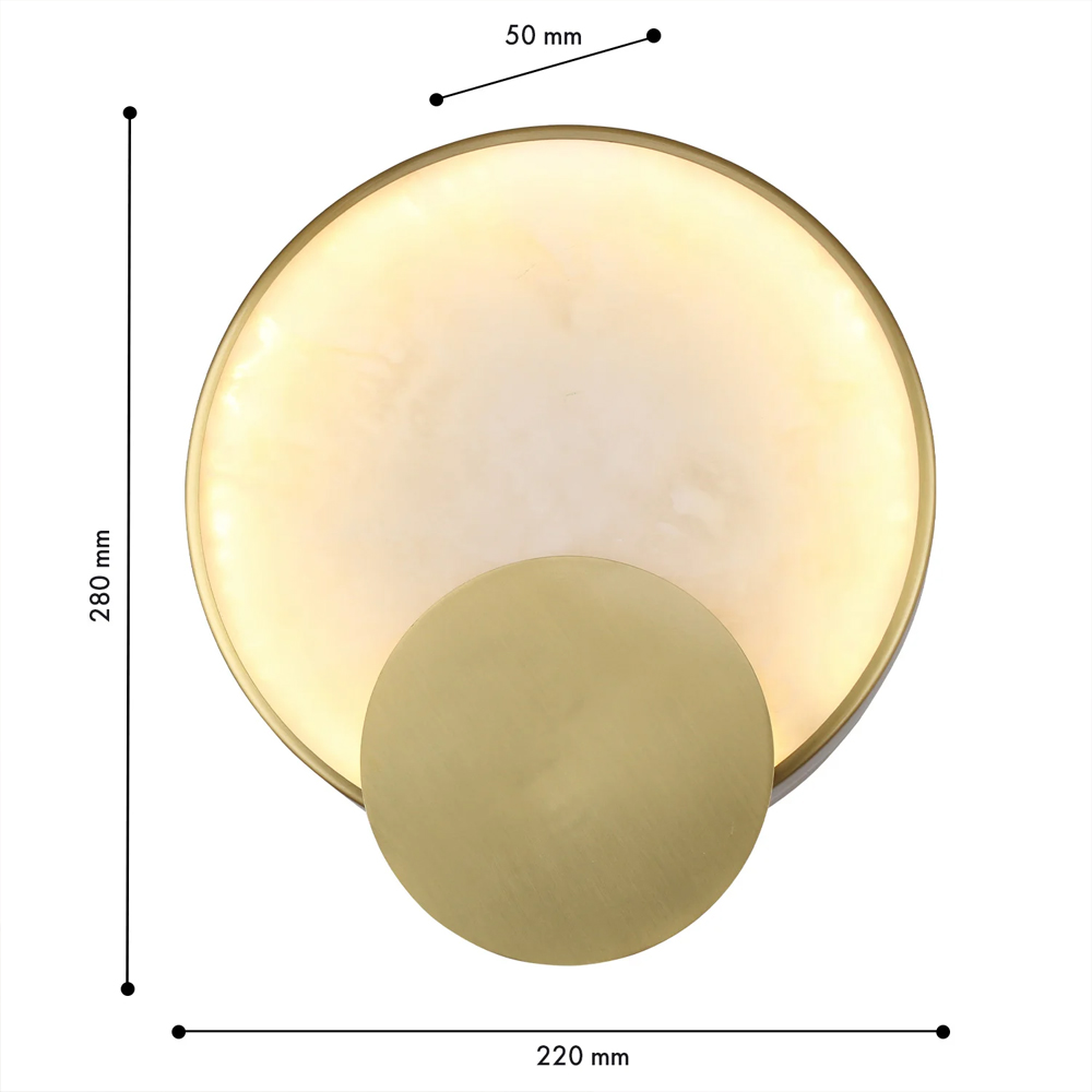 Бра в форме диска из бежевого алебастра Cryptocrystalline Stone в Брянске