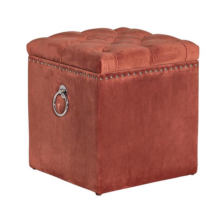 Пуф Terracotta Box Puff Терракотовый Хром в Брянске | Loft Concept 