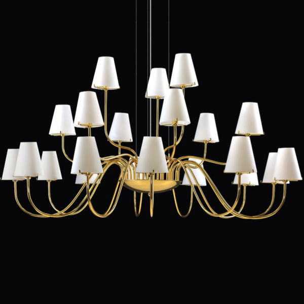 Люстра Imperial Chandelier 21 Глянцевое золото Белый Люстра Imperial Chandelier 21 Глянцевое золото Белый в Брянске | Loft Concept