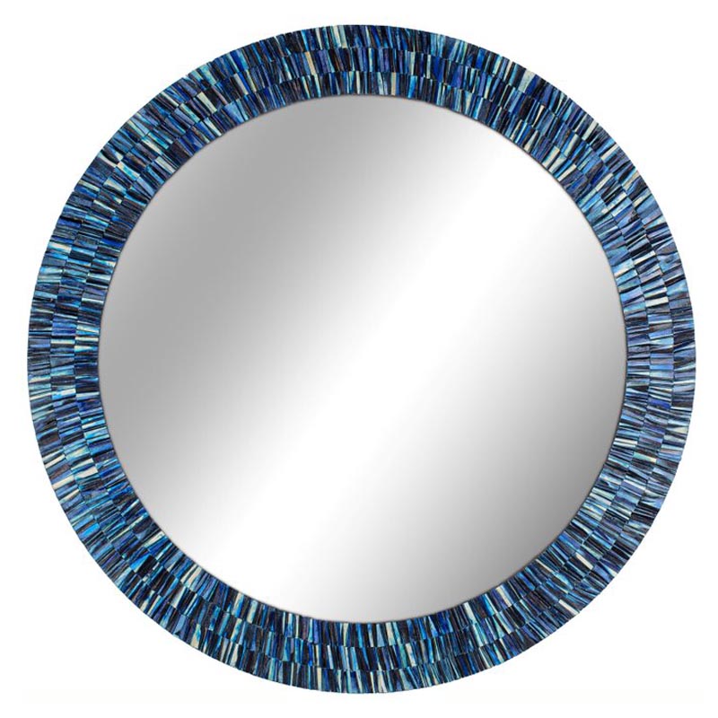 Зеркало Bone Inlay Round Mirror Синий в Брянске | Loft Concept 