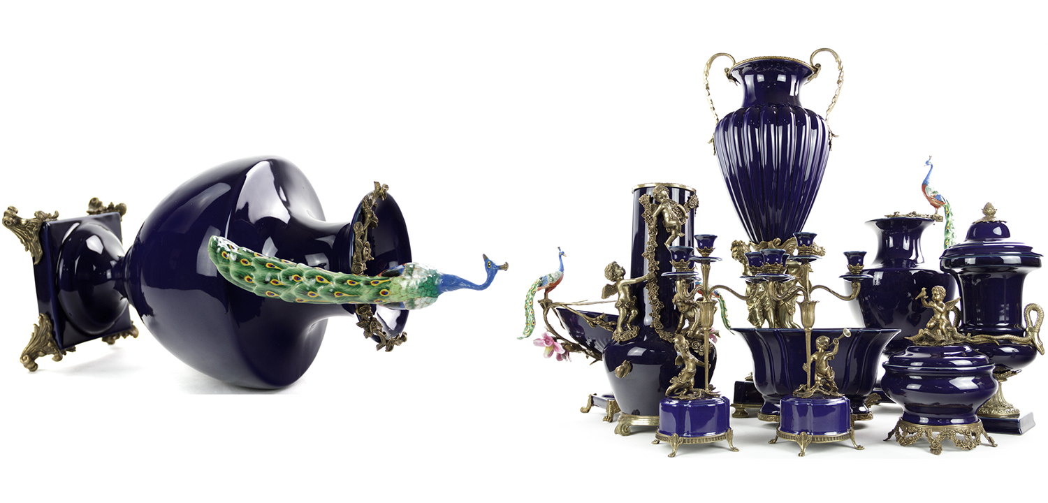 Ваза Selenia Blue Vase Peacock - фото