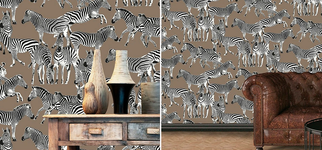 Обои ручная роспись Zebras Chocolate Mousse - фото №1