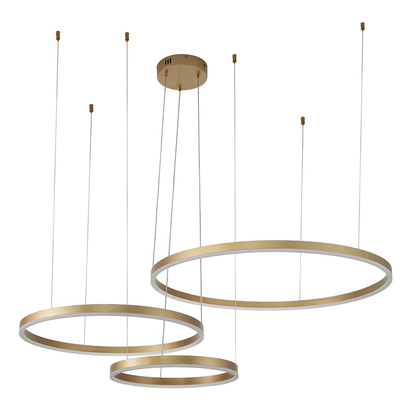 Подвесной светильник Neo Circles Triple Gold Золотой Подвесной светильник Neo Circles Triple Gold Золотой в Брянске | Loft Concept