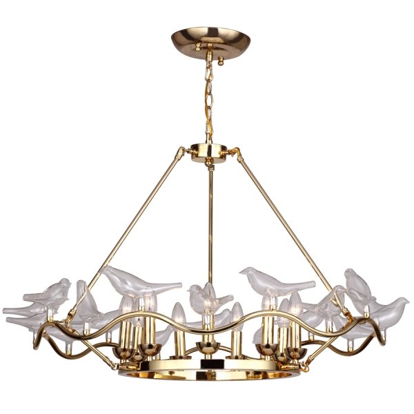 Люстра Dove Chandelier Glass Bird 9 Золотой Люстра Dove Chandelier Glass Bird 9 Золотой в Брянске | Loft Concept