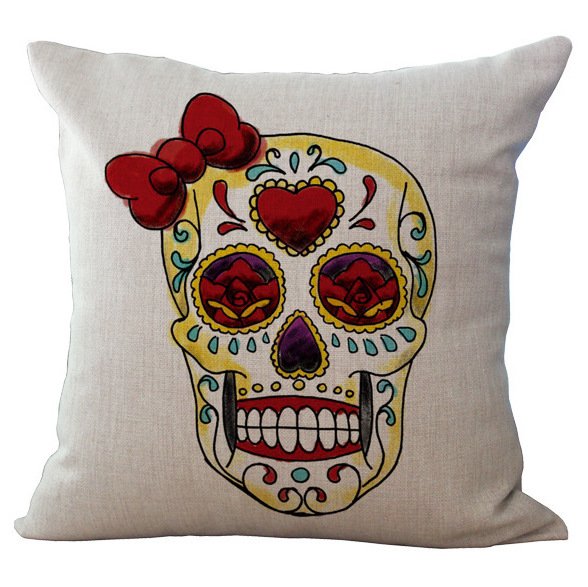 Декоративная подушка Skull With Bow Декоративная подушка Skull With Bow в Брянске | Loft Concept