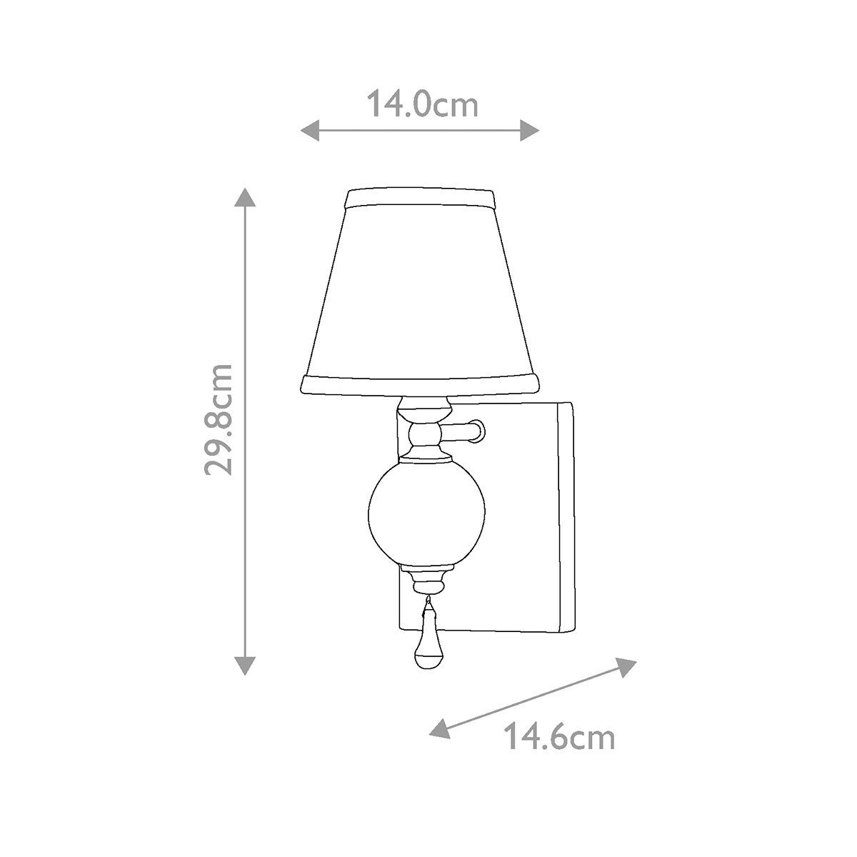 Бра со стеклянным шарообразным декором с пузырьками и бежевым абажуром Feiss в Брянске