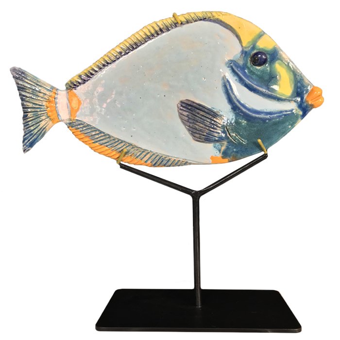 Статуэтка на подставке Tropical Fish Серый Черный Оранжевый в Брянске | Loft Concept 